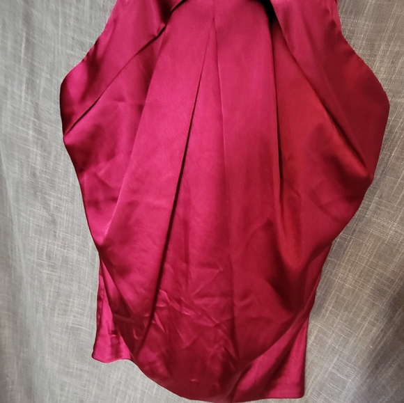 Le Chateau Pink Satin Strapless Mini Dress Size W xxs youth L Open-Back Pockets - Picture 7 of 10
